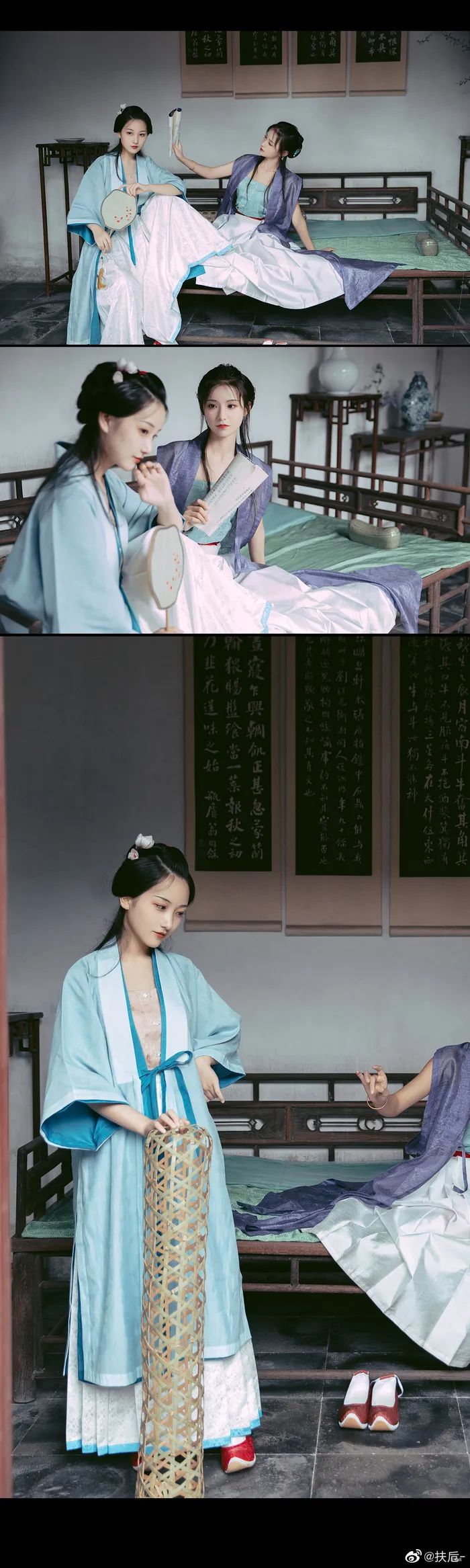 汉服仕女|插花品茶，赏雨闲谈