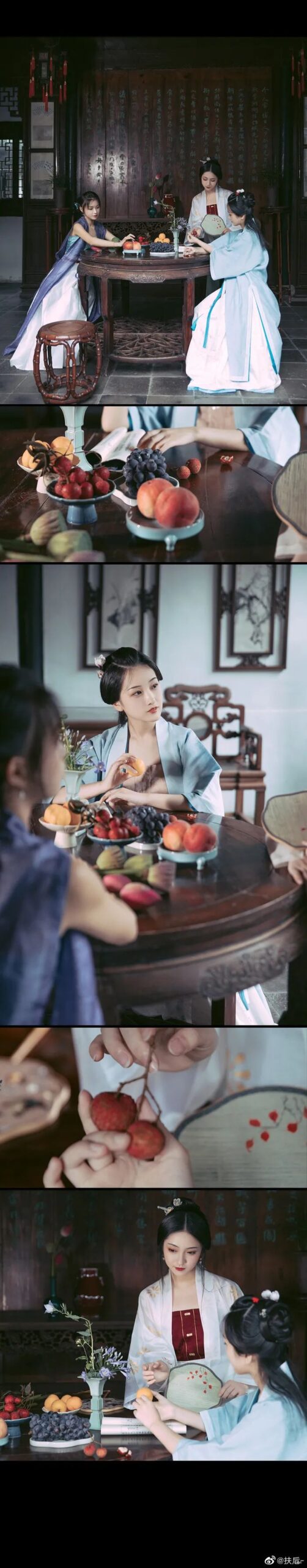 汉服仕女|插花品茶，赏雨闲谈