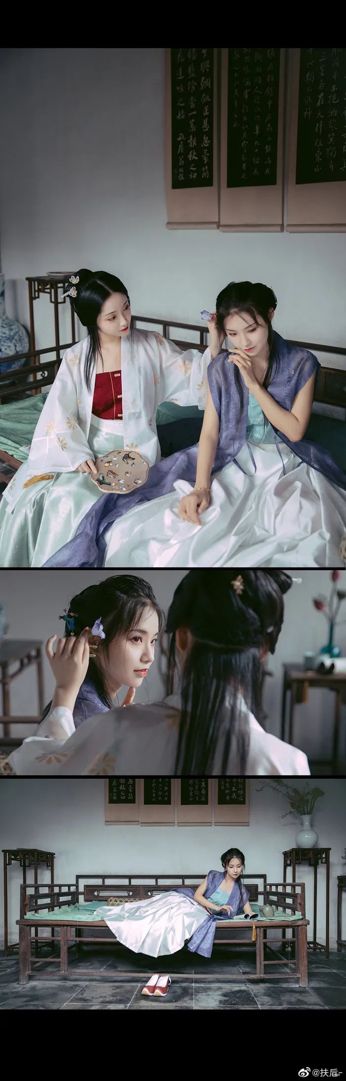 汉服仕女|插花品茶，赏雨闲谈