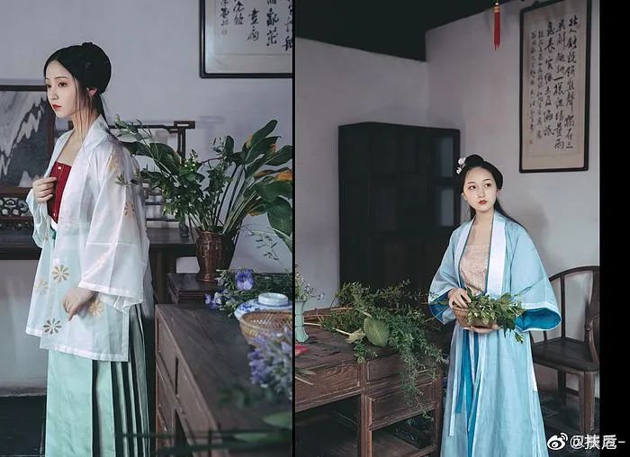 汉服仕女|插花品茶，赏雨闲谈