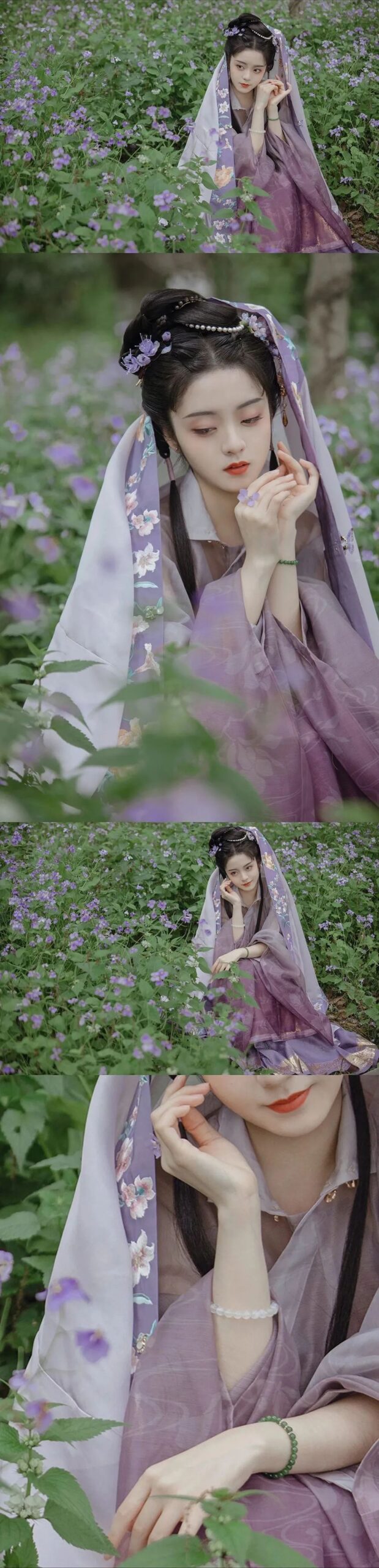紫色汉服，简直不要太美了 ！