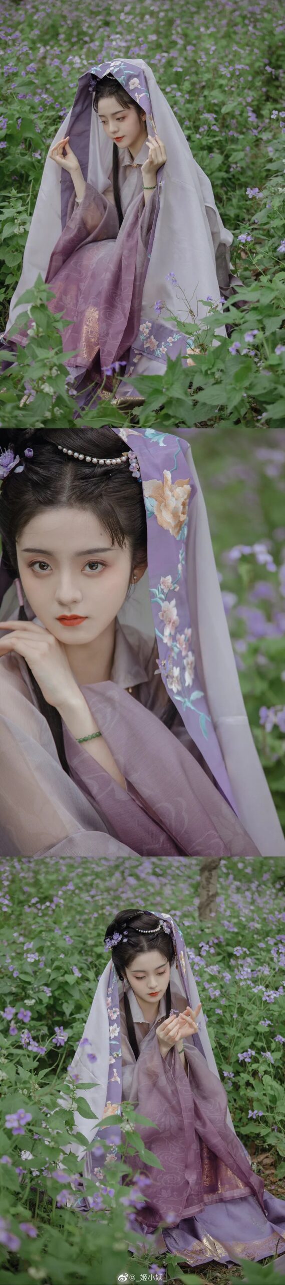 紫色汉服，简直不要太美了 ！