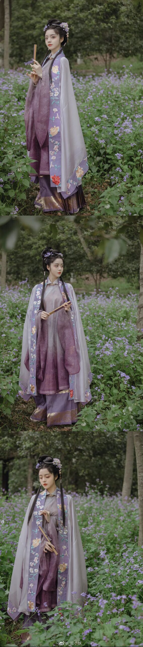 紫色汉服，简直不要太美了 ！