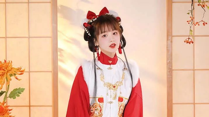 明制汉服|方领加绒比甲马面裙秋冬过年套装