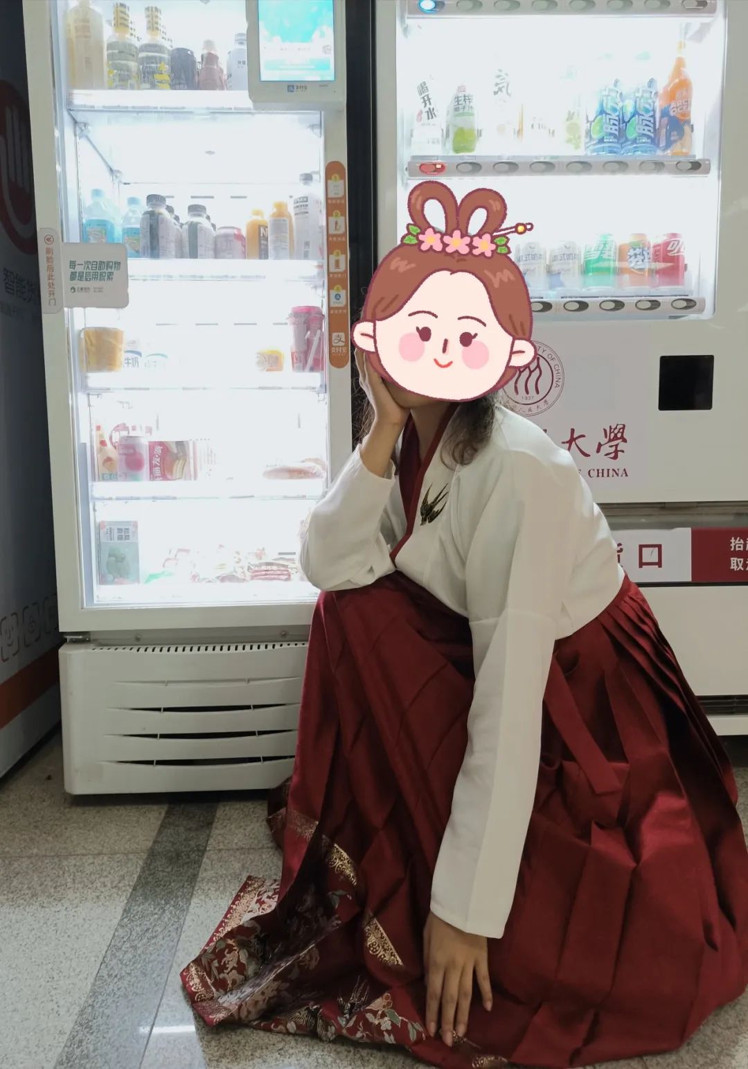 在学校拍汉服！我是校园里最靓的崽~