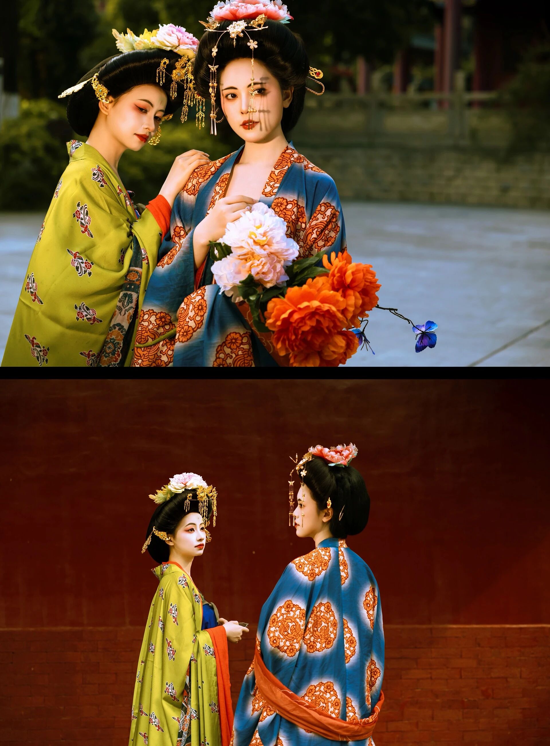 【汉服写真】大唐双姝:并立春风里,一袭齐整唐妆共此华年