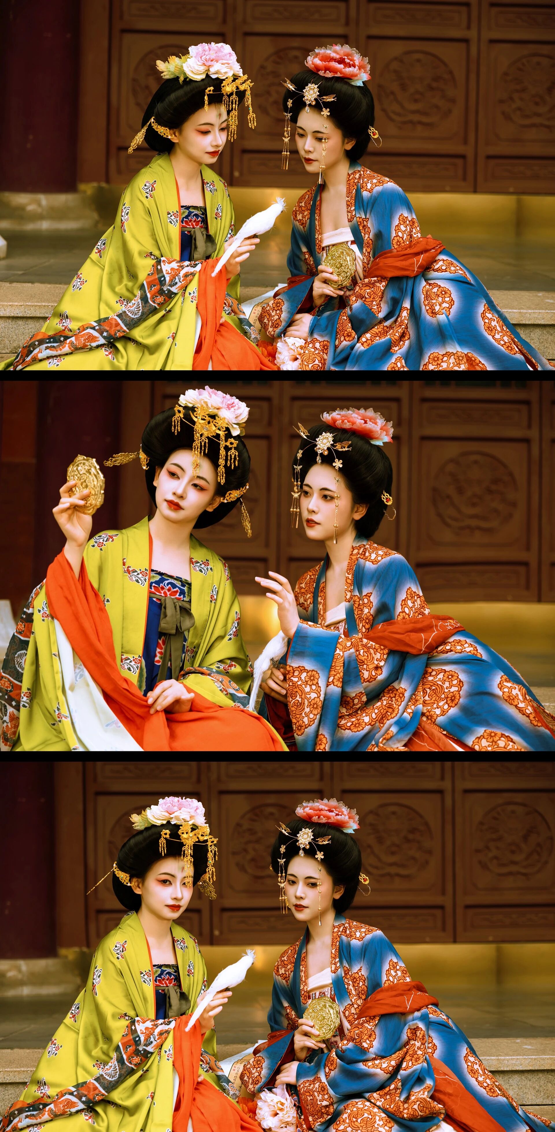 【汉服写真】大唐双姝:并立春风里,一袭齐整唐妆共此华年
