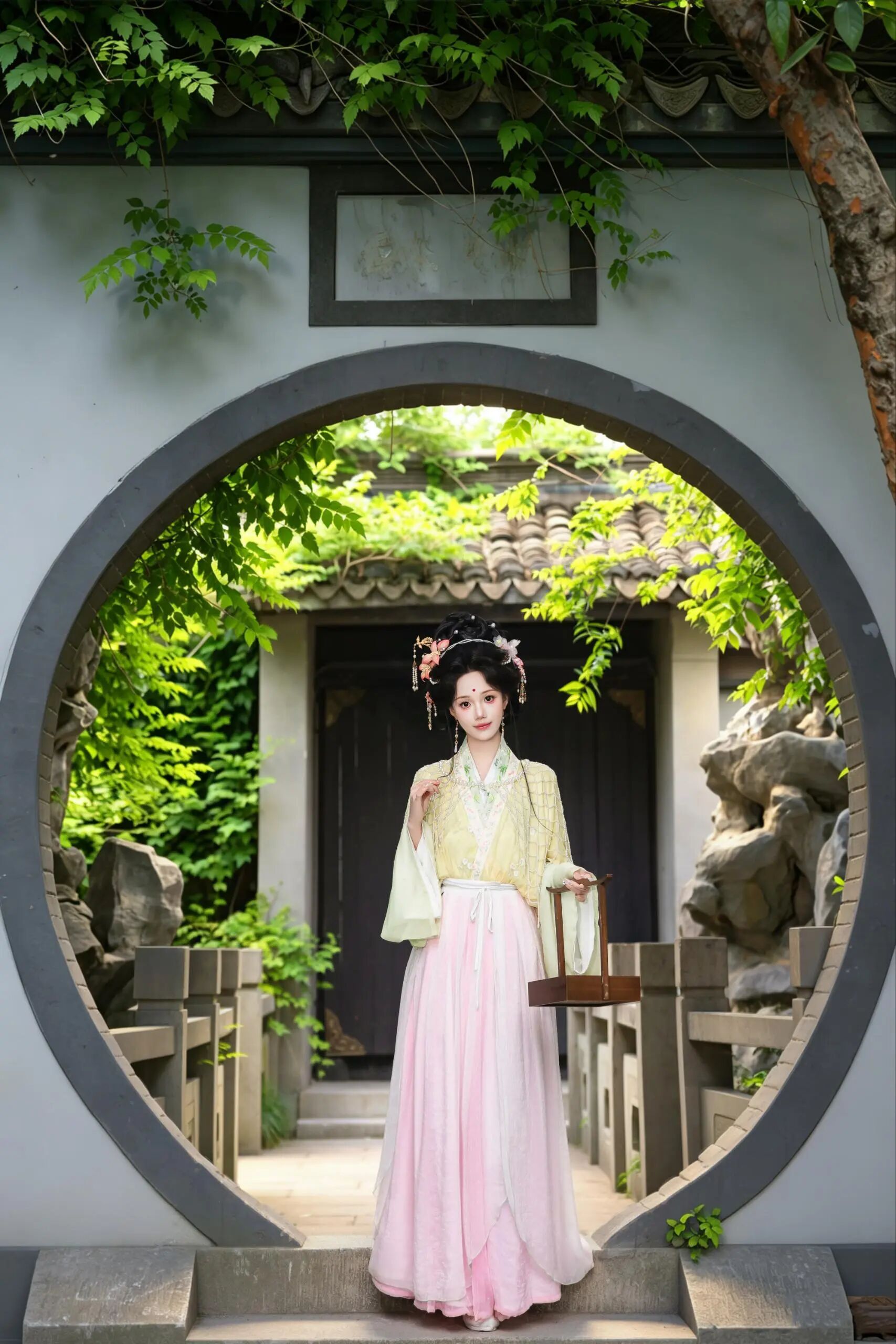 【汉服写真】横店宋韵仕女图:纤指弄珠盘,罗袖笼灯影