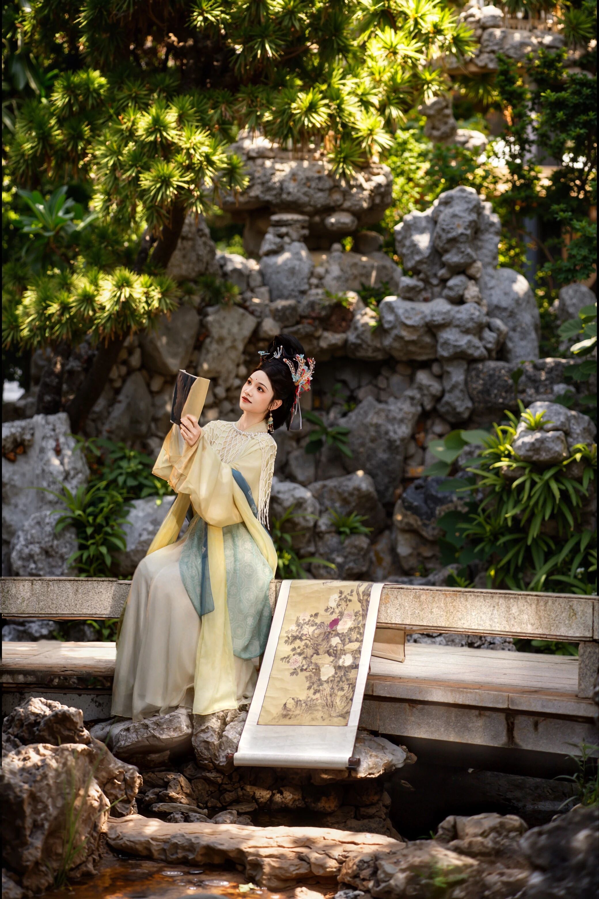 【汉服写真】神仙仕女图:一庭草木半卷清风,偷得浮生半日闲