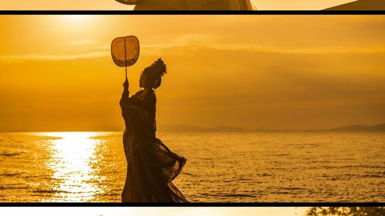 【汉服写真】夕照 · 团扇剪影