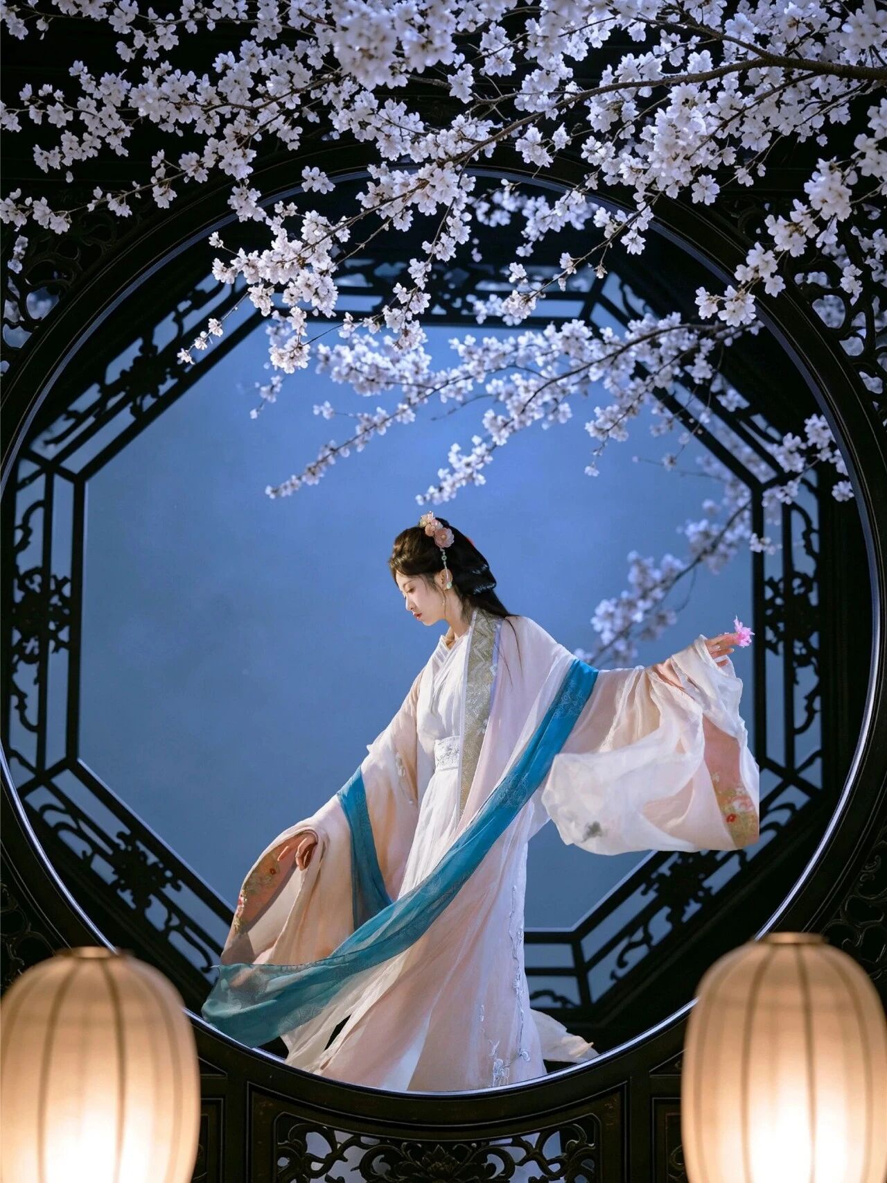夜樱辞梦 · 月光门里 夜拍第6帧/6·竖幅