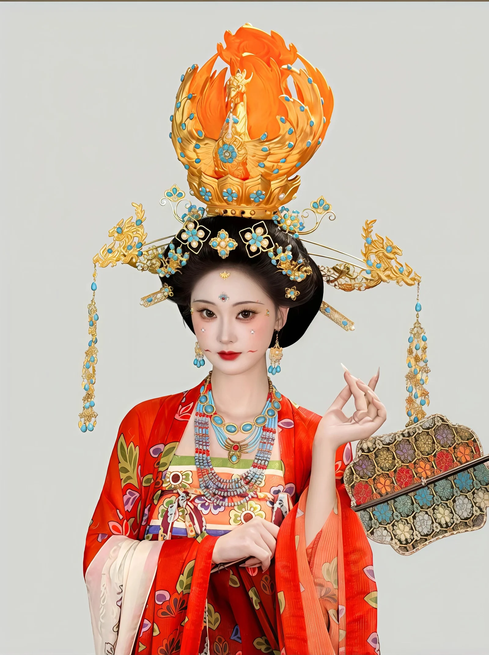 唐制汉服妆造 红裙宝冠 盛世华彩