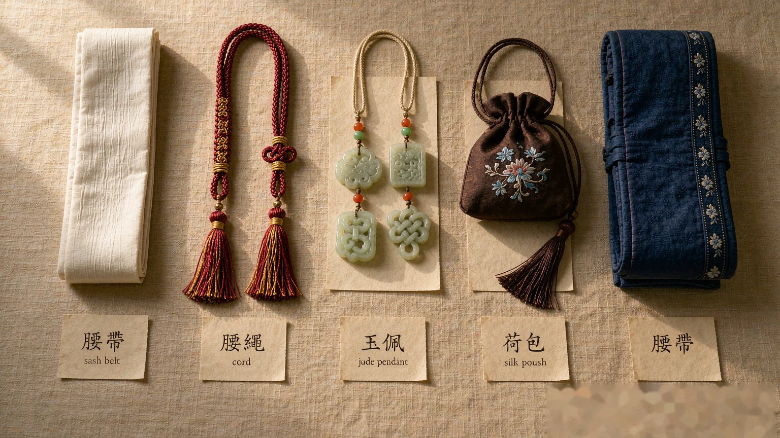 汉服腰饰有哪几种？系带、宫绦、禁步、香囊、腰封一篇讲清（附宫绦系法）