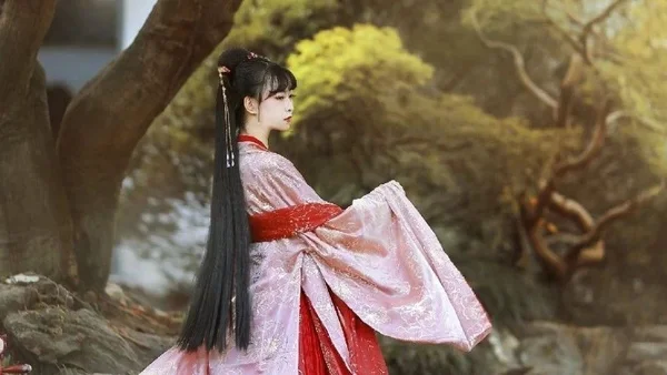 汉服摄影｜清园深浅色，照在碧波中