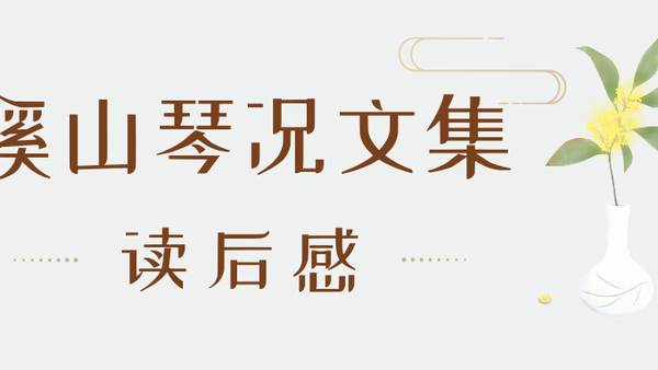 《溪山琴况文集》读后感