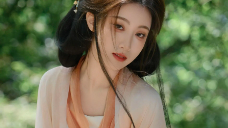 林间石台浅粉汉服写真教程：白瓷酒具配竹席，4个姿态拍出温婉古风仙气
