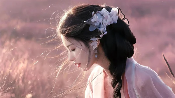 粉黛旷野汉服人像｜赴一场秋日黄昏的古风之约