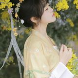 春日合欢花汉服少女写真