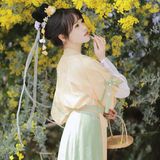 春日合欢花汉服少女写真