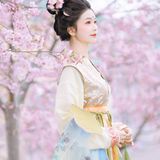 樱花树下，春日游