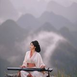 端坐山顶，云海翻涌