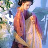 雾起清池｜唐裙繁花汉服写真