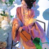 雾起清池｜唐裙繁花汉服写真