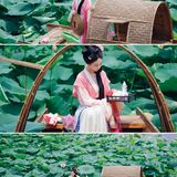 【汉服写真】沈阳荷花乌篷船：误入藕花深处，一棹摇碎满池夏