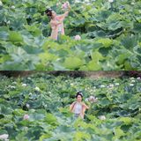 【汉服写真】宋衫碧荷：轻倚塘畔，人面芙蓉两相扬