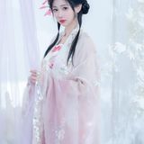 【汉服写真】淡粉刺绣汉服佳人 娴静从容见清欢