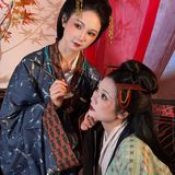 【汉服写真】和闺蜜穿越西汉 曲裾双双入画来