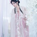 【汉服写真】淡粉刺绣汉服佳人 娴静从容见清欢