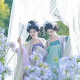 【汉服写真】高髻簪花汉服姐妹 清雅温婉恰如诗