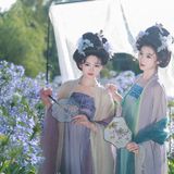 【汉服写真】高髻簪花汉服姐妹 清雅温婉恰如诗