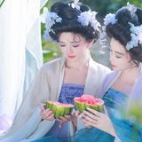 【汉服写真】高髻簪花汉服姐妹 清雅温婉恰如诗