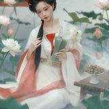 【汉服写真】蓝调荷花·汉家清影