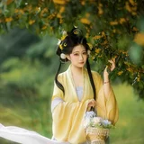 桂满香袖，衣染秋光｜桂树下的黄衫汉服写真 第1帧