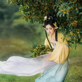 桂满香袖，衣染秋光｜桂树下的黄衫汉服写真 第4帧