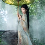 青伞轻擎林下影，罗衣漫染一川烟｜洛阳清冷风汉服写真 第6帧