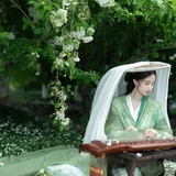 唯愿春日不迟，相逢终有时｜春日绿纱汉服写真 第4帧