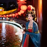 华灯初上夜未央｜大唐芙蓉园夜景汉服写真 第1帧