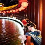 华灯初上夜未央｜大唐芙蓉园夜景汉服写真 第9帧