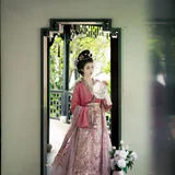 倚花愁不语，独坐抚瑶琴｜园林古琴汉服写真 第5帧