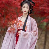 红枫汉服写真 团扇白纱造型 1