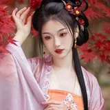红枫汉服写真 团扇白纱造型 18