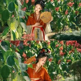 我言秋日胜春朝｜红花园秋日汉服写真 第7帧