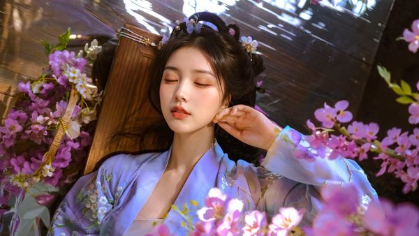 花月令｜当汉服遇见紫藤烟雨