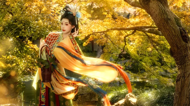 画中人｜金秋银杏复原汉服写真